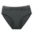 thumbnail image 1 of vigerkar Womens Underwear Cotton Bikini Panties Lace Soft Hipster Panty Ladies Stretch Full Briefs Dark Gray, XXL, 1 of 2