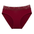 thumbnail image 1 of vigerkar Womens Underwear Cotton Bikini Panties Lace Soft Hipster Panty Ladies Stretch Full Briefs Red, XS, 1 of 2