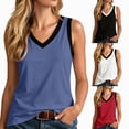 thumbnail image 1 of vigerkar Womens V Neck Tank Tops Summer Cute Loose Fit V Back Sleeveless Shirts (Black, S), 1 of 9