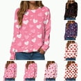thumbnail image 1 of vigerkar Womens Valentine's Day Sweatshirts Love Heart Graphic Pullover Tops Casual Crewneck Long Sleeve Shirts (Red, S), 1 of 9