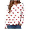 thumbnail image 1 of vigerkar Womens Valentines Crewneck Sweatshirts Cute Heart Sweater Casual Loose Fit Long Sleeve Pullover Graphic Tees (White, M), 1 of 9