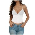 thumbnail image 1 of vigerkar Womens Y2k Lace Cami Tank Tops Going Out Crop Tops Spaghetti Strap Mesh See Through Camisole Summer Casual Tops White, S, 1 of 6