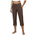thumbnail image 1 of vigerkar Womens Yoga Capri Pants High Waist Capri Leggings with Pockets Wide Leg Exercise Workout Summer Pants 2025 Coffee, 3XL, 1 of 6