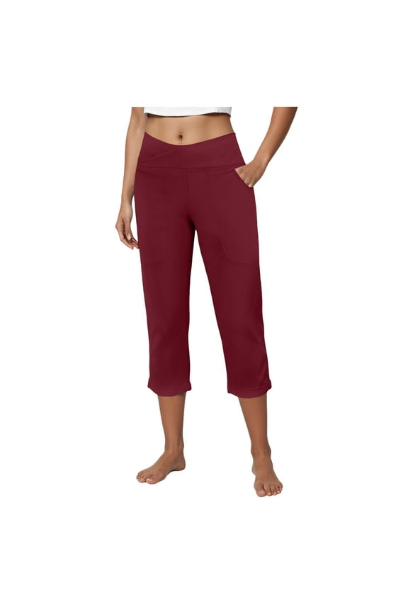 Womens Yoga Capri Pants High Waist Capri Leggings with Pockets Wide Leg Exercise Workout Summer Pants 2025 , S