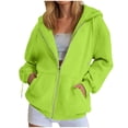thumbnail image 1 of vigerkar Womens Zip Up Hoodies Long Sleeve Oversized Sweatshirts Y2K Jacket Pockets Fashion Clothes (Light Green, S), 1 of 4