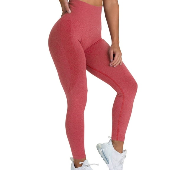 vigerkar Workout Seamless Leggings for Women Contour High Waisted Athletic Yoga Pants Tights 26" Red, S