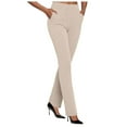 thumbnail image 1 of vigerkar Yoga Leggings for Women High Waist Tummy Control Work Pants with Pockets Stretch Soft Athletic Workout Yoga Pants Beige, S, 1 of 5