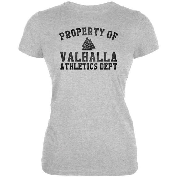 viking property of valhalla athletics department juniors soft t shirt