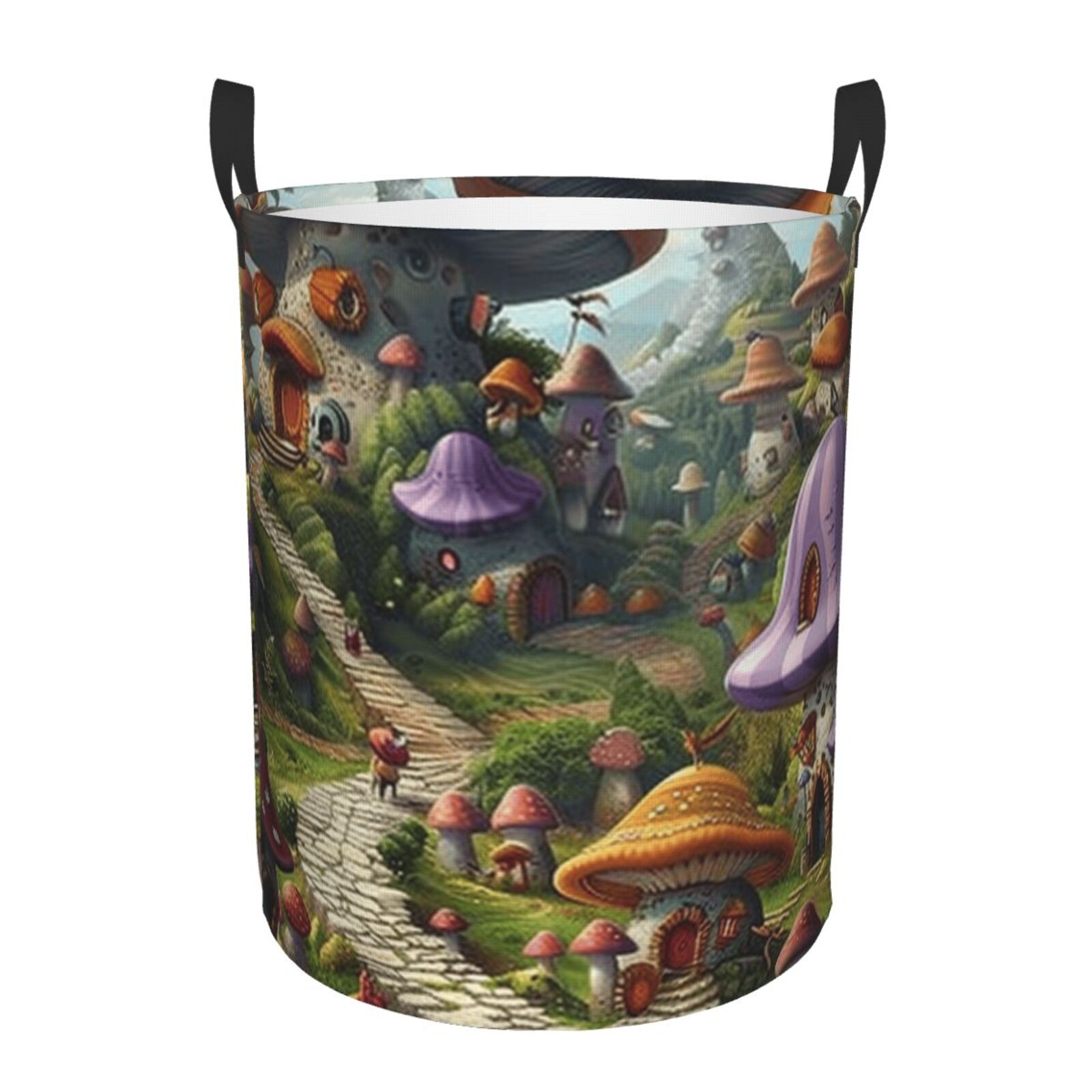 village a playful fantasy Circular Gift Dirty Clothes Storage Bucket