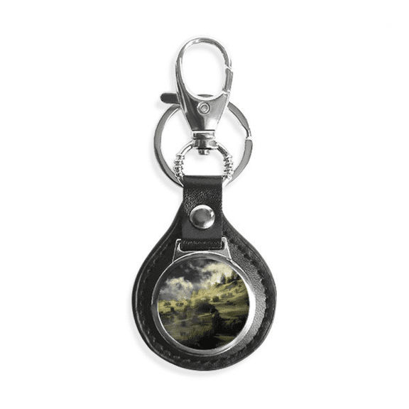 village fog hill landscape key link chain keyholder finder hook metal