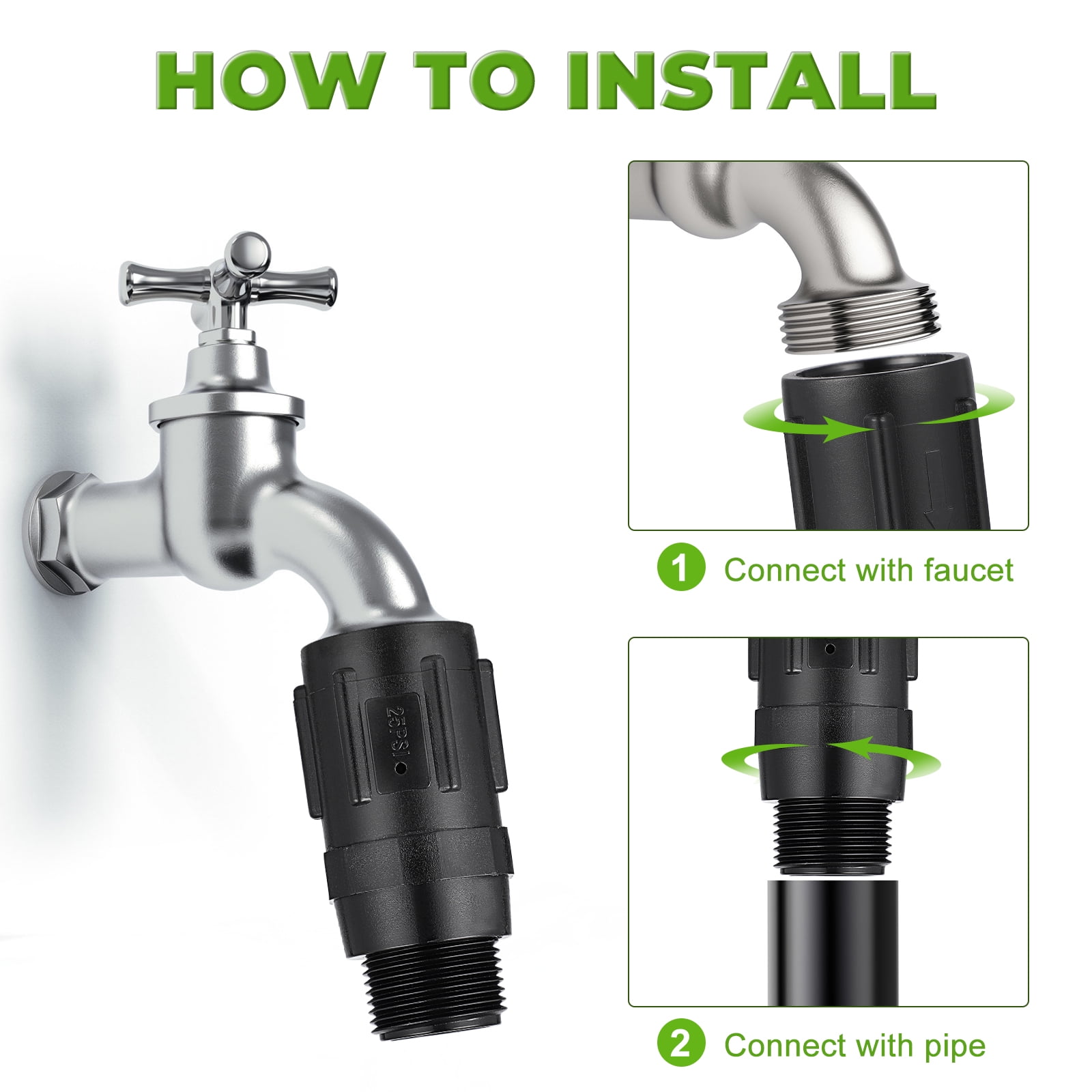 villcase 25PSI Pressure Regulator Drip Irrigation Water Distributing