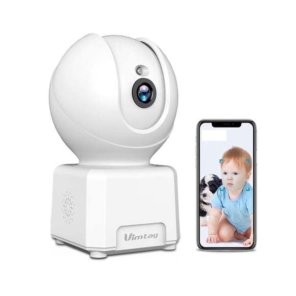 Vimtag 2.4/5GHz WiFi Security Camera, 3MP Indoor Pet Camera with Speaker, Phone App, Smart Tracking, Alexa Ready, wired