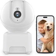 Vimtag Pet Camera, 2K Indoor Security Camera with Phone App, 360° Pan/Tilt Motion Tracking for Dogs/Pets/Baby, 2.4/5GHz WiFi, 2-Way Audio, Night Vision, SD/Cloud Storage, Compatible with Alexa