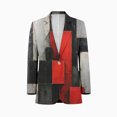thumbnail image 1 of vinatge Geometric abstract art red gray black Mens Suits Shawl Collar Slim Fit Suit Mens Groom Jacket Tuxedos for Wedding Dress Evening, 1 of 5