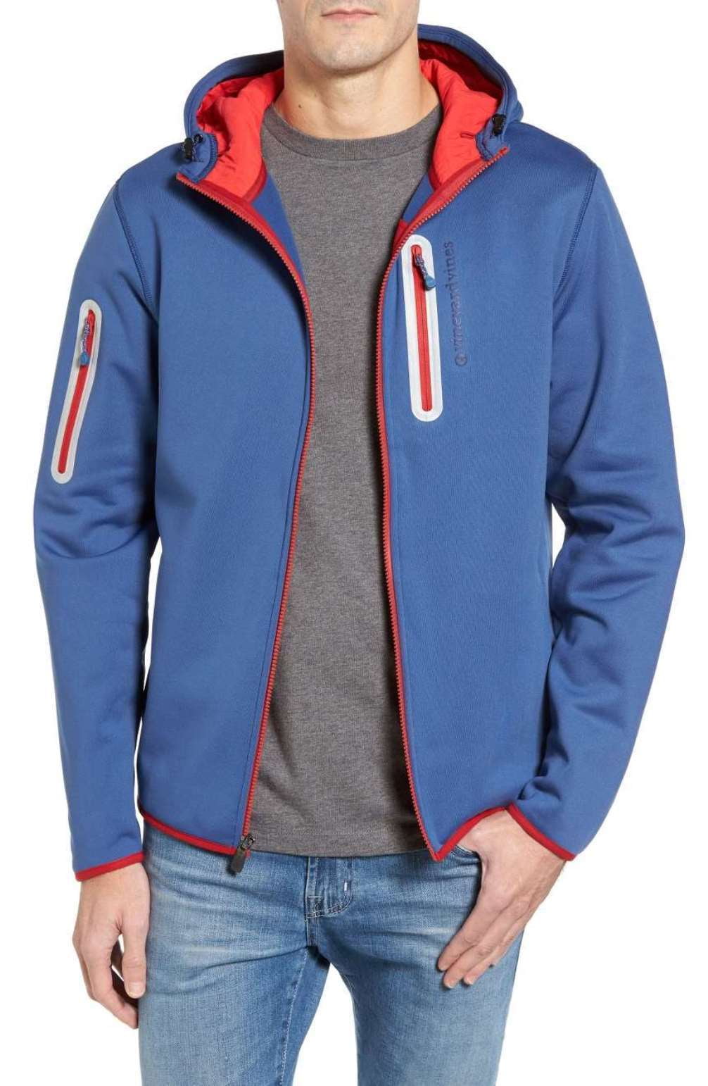 vineyard vines men s performance tech sailing hoodie blue