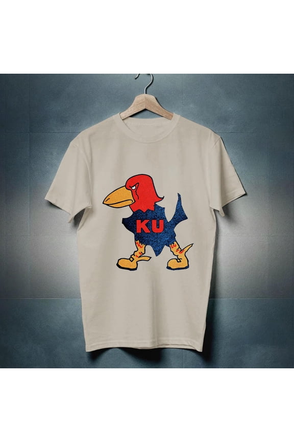 vintage 1923 KU Jayhawk T-shirt Blouse korean fashion tops hippie clothes Short sleeve-TH23274