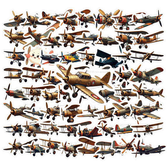vintage Airplane Stickers Stickers, Waterproof Airplane Stickers Sticker for Water Bottle Laptop Phone Cases Planner Skateboard Luggage Helmet Party Favor Decor, Ideal for Adults Teens Teacher Rewards