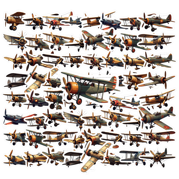 vintage Airplane Stickers Stickers, Waterproof Airplane Stickers Sticker for Water Bottle Laptop Phone Cases Planner Skateboard Luggage Helmet Party Favor Decor, Ideal for Adults Teens Teacher Rewards