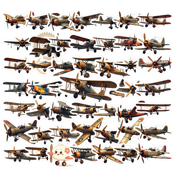 vintage Airplane Stickers Stickers, Waterproof Airplane Stickers Sticker for Water Bottle Laptop Phone Cases Planner Skateboard Luggage Helmet Party Favor Decor, Ideal for Adults Teens Teacher Rewards