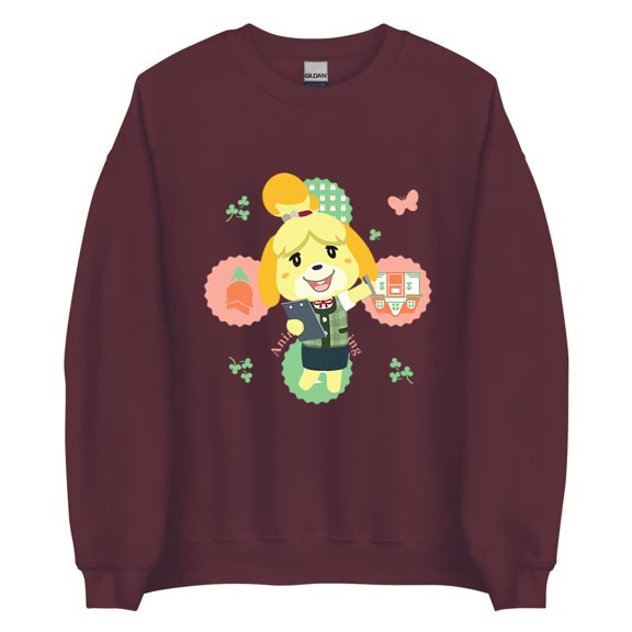 vintage Animal Crossing Isabelle Character Portrait Shirt Gift Black Unisex T-Shirt-TH25429