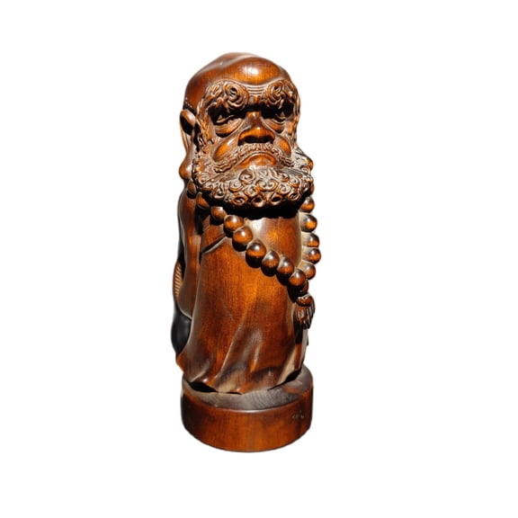 vintage Boxwood Wooden Statue home decor sculpture buddha dharma carved gift art decor desk Study souvenir amusing