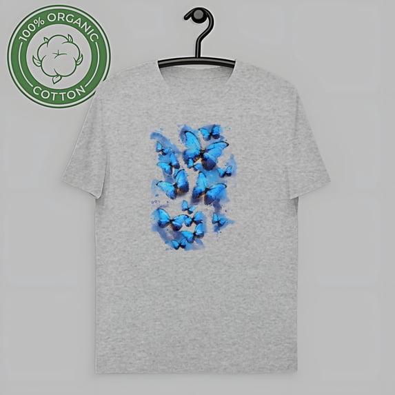 vintage Butterfiles T Shirt Blue Butterfly Art Funny Cool Gift Tee 3039-TH46226