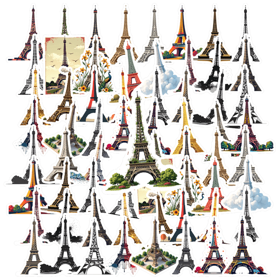 vintage Eiffel Tower Stickers, Waterproof Eiffel Tower Sticker for Water Bottle Laptop Phone Cases Planner Skateboard Luggage Helmet Party Favor Decor, Ideal for Adults Teens Teacher Rewards