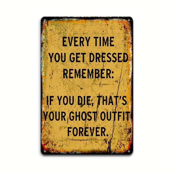 vintage Metal "If You Die, It's Your Gear Forever" Sign - Vintage Retro Metal Poster Suitable for Garage, for Man Cave, Bar Outdoor Wall Decor - Durable Tinplate Funny Warning Decoration