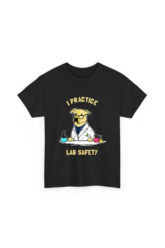 vintage Practice Lab Safety Funny Labrador Dog Scientist Shirt Gift Black Unisex T-Shirt-TH37115