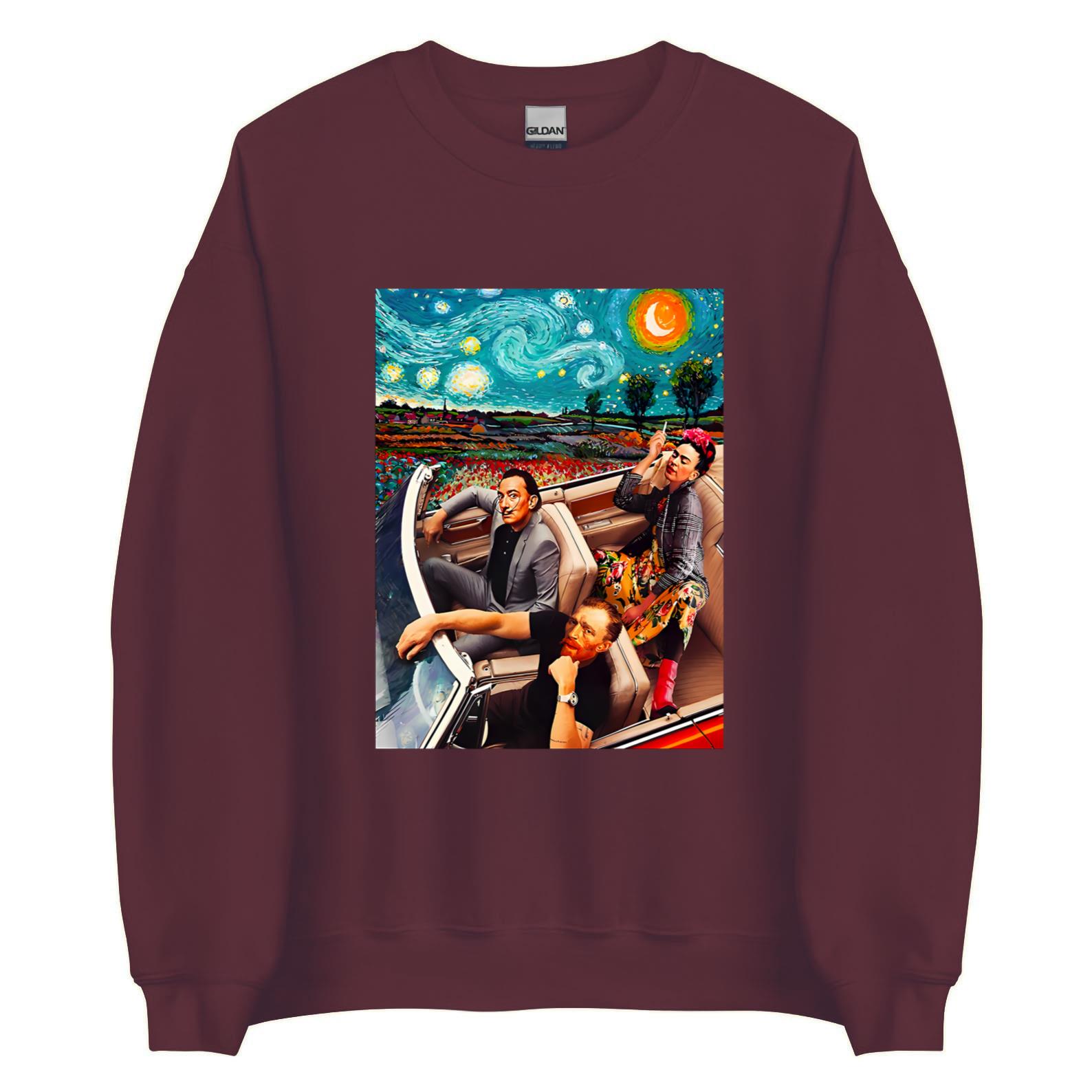 T-Shirt Uomo 'Artisti Famosi' – MrTEE, Bianca, Taglia Regular, Con Van Gogh, Frida Kahlo, Dalì, Banksy