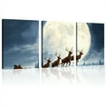 thumbnail image 1 of vintage Santa Claus print framed canvas wrapped canvas, modern wall art for bedroom, living room, and corridor, ideal decor and room decoration gift (wrapped canvas) 12*16inch*3pcs, 1 of 6
