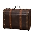 thumbnail image 1 of vintage Suitcase Wood Leather Finished Antique Storage Box Decorative Luggage for Photography Props Home Decoration, 1 of 7