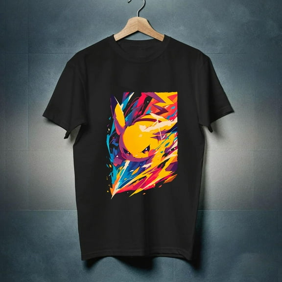 vintage Tee shirt adults, Poleras Hombre Anime Pikachu Atacando Desde Pokemon Unisex t-shirt Up to size 4XL-TH25735