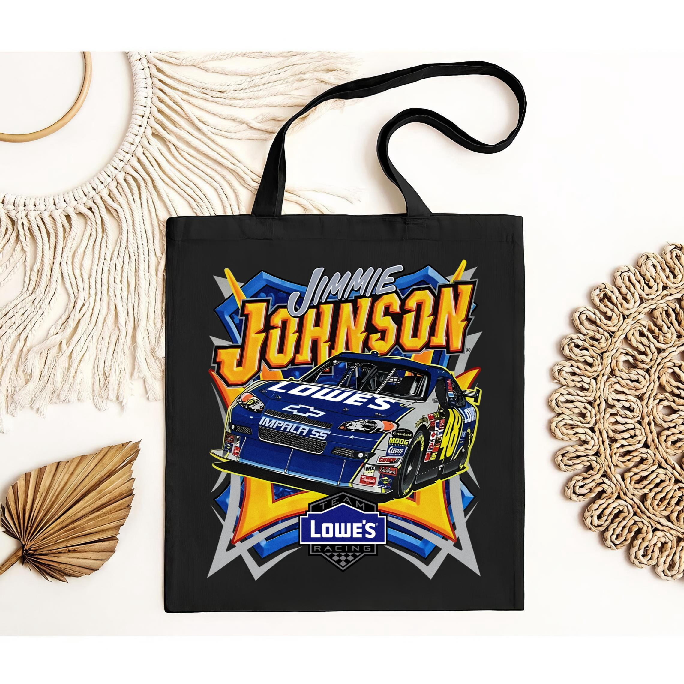 Tote Racing Paper vintage Vintage 90s Jimmy Johnson NASCAR Racing All over Print Tote Bag ...