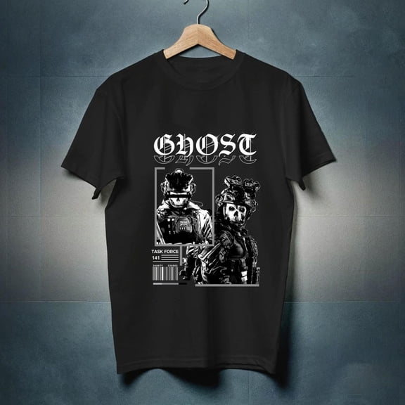 vintage Vintage Styled Modern Warfare Ghost Shirt Retro Black Unisex-TH28494
