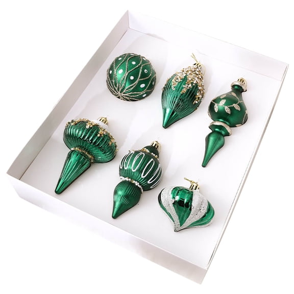 vintage christmas ornaments 6PC Christmas Plateds And Painteds Assorted Shape Christmas Ball Ornament Set christmas decorations indoor