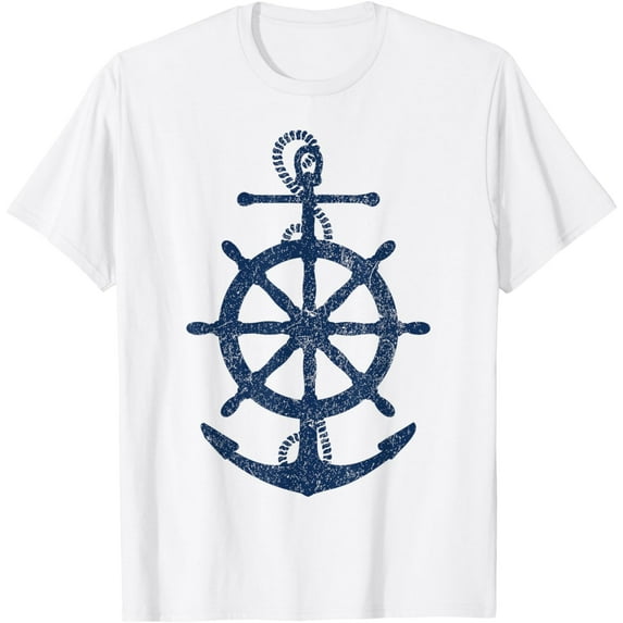 vintage distressed sail boating nautical grungy navy anchor T-Shirt mens t shirt,white,women,funny,misfits,men,journey