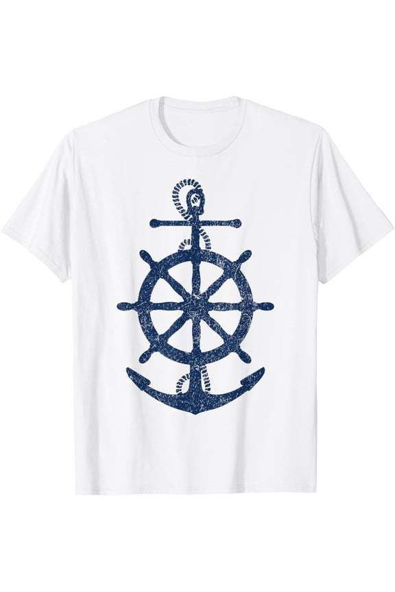 vintage distressed sail boating nautical grungy navy anchor T-Shirt mens t shirt,white,women,funny,misfits,men,journey