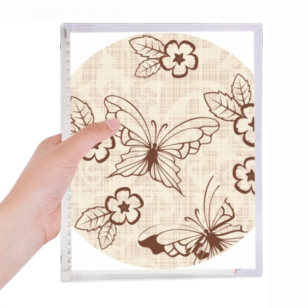 vintage simple brown with flowers notebook loose diary refillable journal statiry