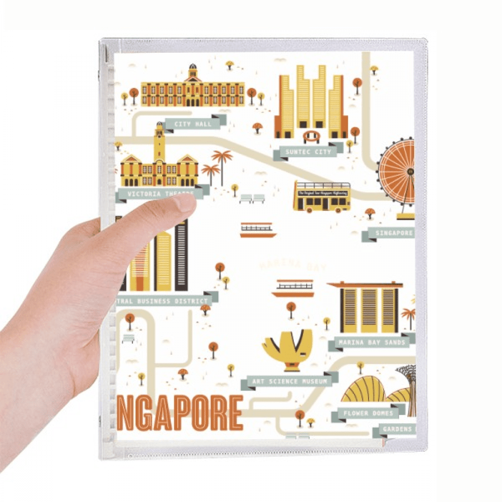 vintage singapore landmark notebook loose diary refillable journal statiry