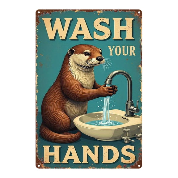 A vintage-style, illustrated, classic wall decoration made of durable metal, suitable for homes, kitchens, bars, gardens, and farmhouses. 8-inch x 12-inch decorative plaque.