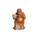 thumbnail image 1 of vintage wood carving country moneybags carved home decor figurine cute statue, 1 of 4