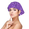 thumbnail image 1 of violet leopard purple Silk Bonnet for Sleeping Women Men, Adjustable Elastic Satin Bonnet Bonnet for Sleeping, Soft Similar Silk Curly Cuteness Hair Bonnet for Sleeping, 1 of 7
