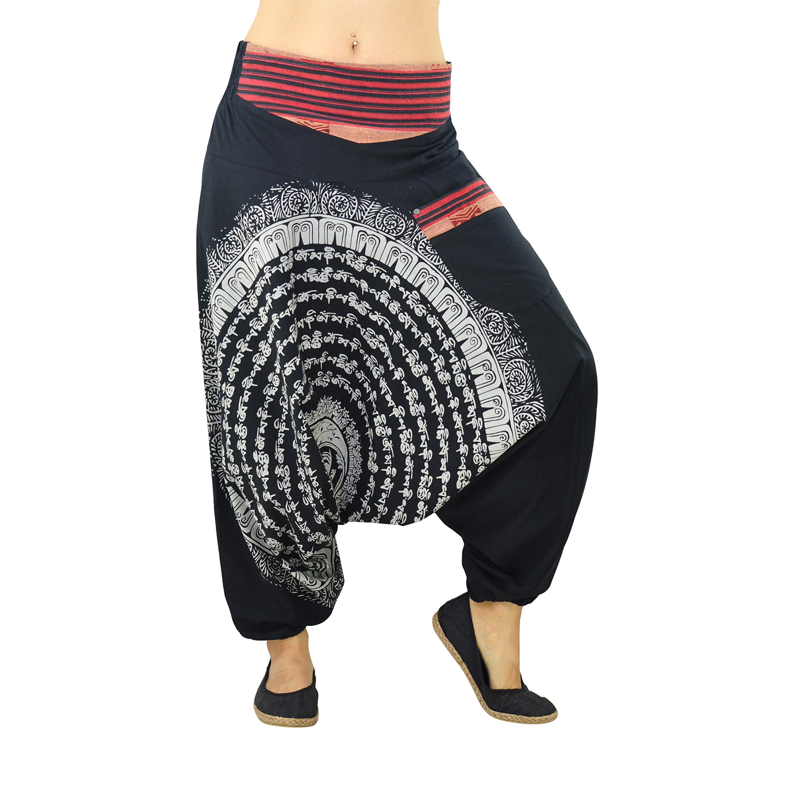 Black Harem Pants for Women  100% Cotton Yoga Harem Pants with