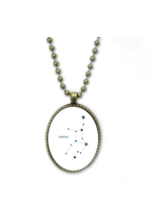 virgo constellation sign zodiac necklace vintage chain bead pendant jewelry collection