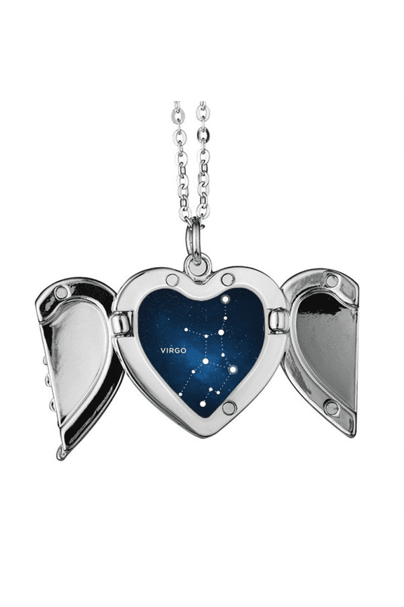 virgo constellation zodiac sign angel wings necklpendant fashion