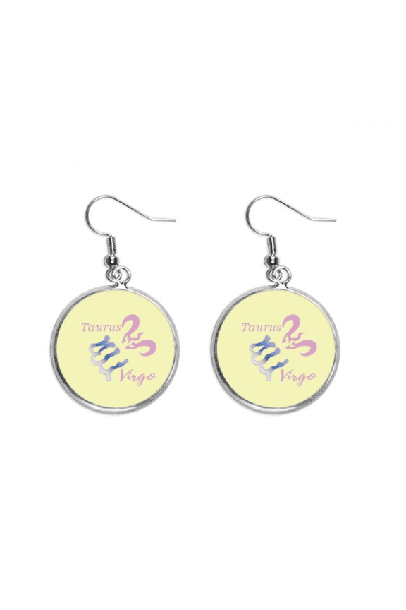 virgo taurus constellation ear dangle silver drop ear jewelry woman