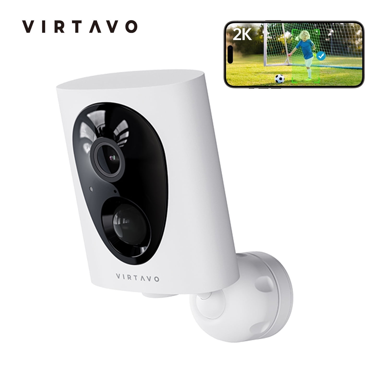 Virtavo VistaFlask 2K Security Cameras Wireless Outdoor, Battery Powered, AI Motion Detection, for Home Security, Starlight Lens for Colorful Night Vision, 2-Way Audio, Weatherproof, Cloud/SD Storage