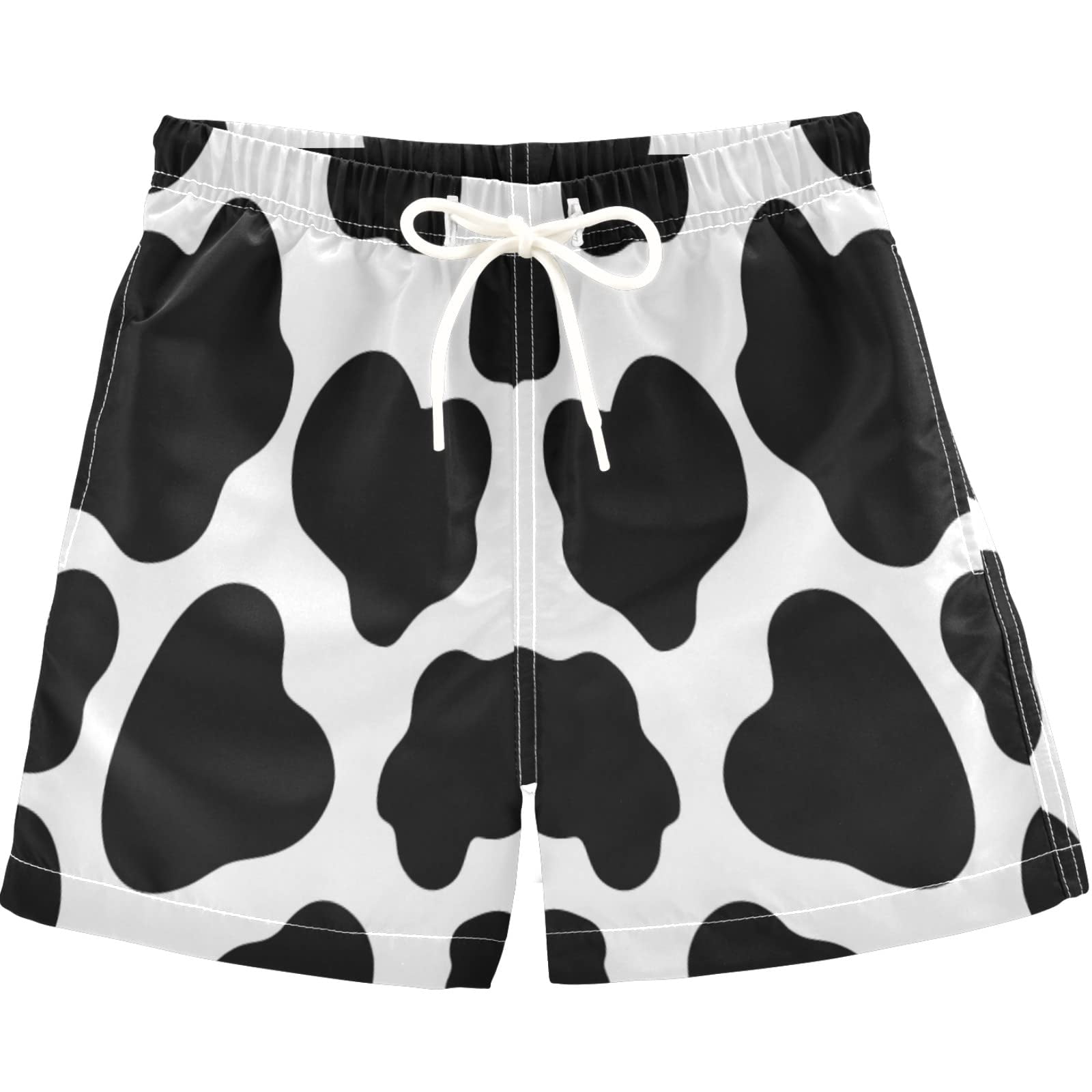 visesunny Cow Skin Pattern Swim Trunks Boys Toddler Bathing Suits for