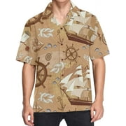 visesunny Stylish Men's Hawaiian Print Button Down Short Sleeve Shirt Funny Tropical Floral Casual Beach Shirts Gift